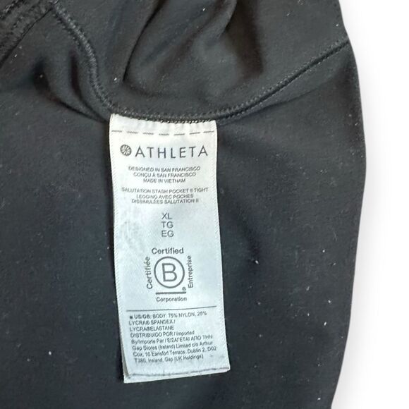 ATHLETA Women’s Black Salutation Stash Pocket II Tight Legging Size XL - Picture 4 of 6